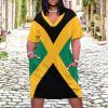 Zakqeik Womens Summer Loose Pocket Dress Jamaican Flag Dress for Girls Fashion Skirts 2XL view 2