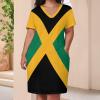 Zakqeik Womens Summer Loose Pocket Dress Jamaican Flag Dress for Girls Fashion Skirts 2XL view 4