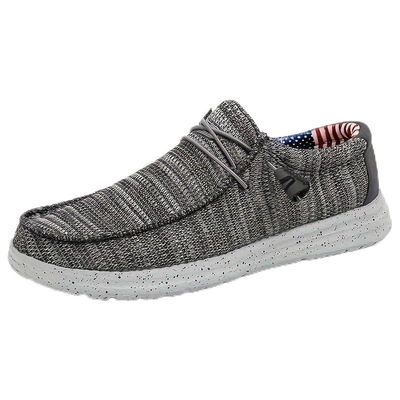 Hhhchpm Comfy Non-Slip Men's Loafer Shoes with Decorative Shoelaces - Breathable Sneakers for Spring and Summer (Grey,9.5)