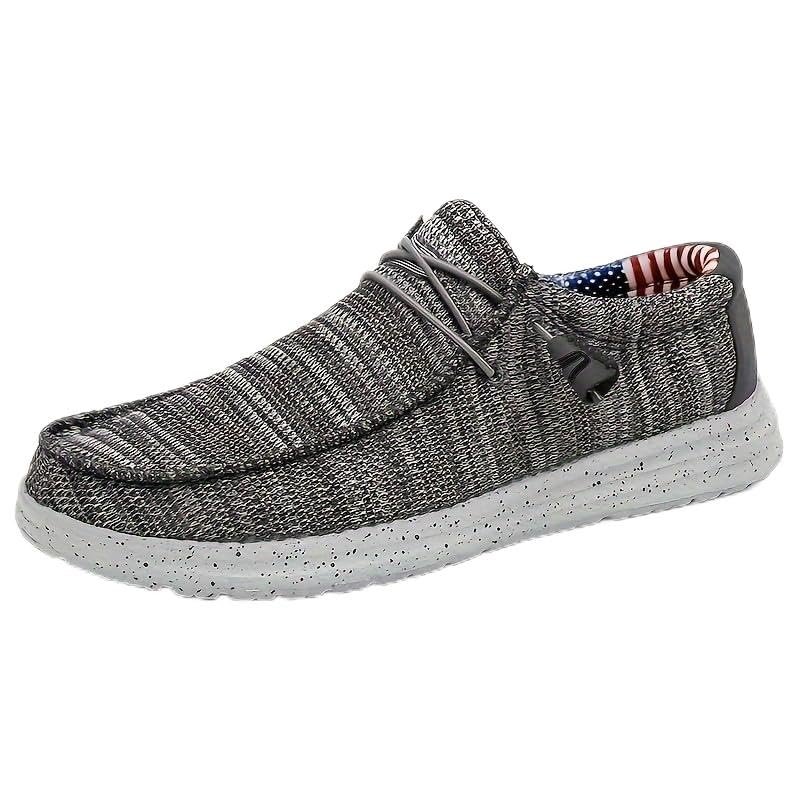 Hhhchpm Comfy Non-Slip Men's Loafer Shoes with Decorative Shoelaces - Breathable Sneakers for Spring and Summer (Grey,9.5)