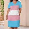 Zakqeik Womens Summer Loose Pocket Dress Transgender Pride Flag Dress for Girls Fashion Skirts 2XL view 4