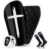 TOMIYO Shin Guards Soccer for Kids Youth Adults, Lightweight and Breathable Child Calf Protective Gear Shin Pads Soccer Equipment for 8-10 Years Old & Sleeves Equipment with Socks view 1