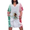 Zakqeik Womens Summer Loose Pocket Dress Mexican Flag Dress for Girls Fashion Skirts XL view 1