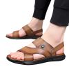 IWIHMIV Mens Walking Sandals Men Leather Sandals Men's Hiking Sandals Athletic Water Shoes Outdoor Summer Camping Sandal for BeachKhaki,7.5 view 4