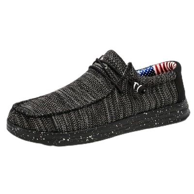 Hhhchpm Comfy Non-Slip Men's Loafer Shoes with Decorative Shoelaces - Breathable Sneakers for Spring and Summer (Black,10.5)