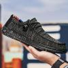 Hhhchpm Comfy Non-Slip Men's Loafer Shoes with Decorative Shoelaces - Breathable Sneakers for Spring and Summer (Black,10.5) view 2