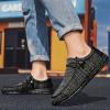 Hhhchpm Comfy Non-Slip Men's Loafer Shoes with Decorative Shoelaces - Breathable Sneakers for Spring and Summer (Black,10.5) view 3