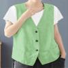 IDEALSANXUN Green Vest Women 2024 Tops Casual Spring Summer Lightweight Sleeveless Blazer Jackets Light Green Cardigan Waistcoat Outerwear, Light Green, M view 2