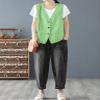 IDEALSANXUN Green Vest Women 2024 Tops Casual Spring Summer Lightweight Sleeveless Blazer Jackets Light Green Cardigan Waistcoat Outerwear, Light Green, M view 4