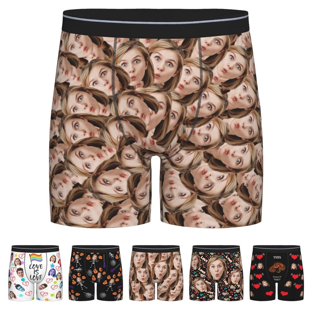 Custom Boxers with Face on Them Boxers for Men Gifts for Valentine's Day Birthday Personalized Boxer Funny Gifts,S-0.096