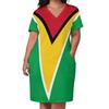 Zakqeik Womens Summer Loose Pocket Dress Guyana Flag Dress for Girls Fashion Skirts 4XL view 3