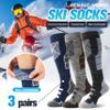 Anlisim Merino Wool Ski Thermal Unisex Socks for Men Women Winter Warm Thick Knee High Long Skiing Snowboarding Socks 3 Pairs Gift Stocking Stuffers (Blue Gray,L) view 2