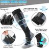 Anlisim Merino Wool Ski Thermal Unisex Socks for Men Women Winter Warm Thick Knee High Long Skiing Snowboarding Socks 3 Pairs Gift Stocking Stuffers (Blue Gray,L) view 3