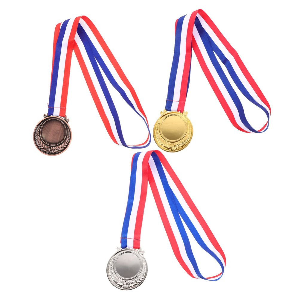 COOLHIYA 3pcs Zinc Alloy Competition Medals Award Medals for Sports Events Lightweight Design for School Awards and Incentives
