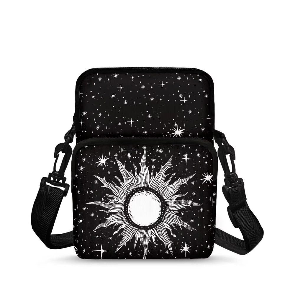 AZULCUSTO Sun Small Messenger Bag for Women Men Shoulder Handbag Purse Lightweight Fanny Pack with Zipper Simple & Cute Side Purse Store Your Lipsticks,Mascara,Coins,Cards,Keys