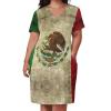 Zakqeik Womens Summer Loose Pocket Long Dress Mexican Flag Dress for Girls Fashion Skirts 5XL view 3