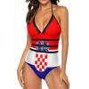Zakqeik Croatian Flag Women Plus Size Swimsuit One-Piece Swimsuit Bathing Suits Tummy Control Swimwear XL view 2