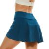 HODOSPORTS Womens Pleated Tennis Skirt with Built-in Short Mini Golf Skort Athletic Skirt with 3 Pockets Workout Pickleball Sport Skirt Blue L view 2