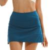 HODOSPORTS Womens Pleated Tennis Skirt with Built-in Short Mini Golf Skort Athletic Skirt with 3 Pockets Workout Pickleball Sport Skirt Blue L view 3