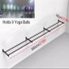 ZAQYCM Adjustable Fitness Yoga Ball Storage, Wall Mounted Ball Rack for Basketballs, Wall Balls, Medicine Balls, Exercise Balls and Stability Balls, Fits 25-75cm Yoga Ball (Size : Long 550cm/216 in) view 2