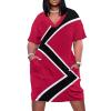Womens Summer Loose Pocket Dress Trinidad and Tobago Flag Dress for Girls Fashion Skirts XL view 1