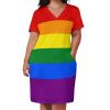 Womens Summer Loose Pocket Dress Gay Pride-LGBT-Rainbow-Flag Dress for Girls Fashion Skirts 5XL view 3