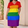 Womens Summer Loose Pocket Dress Gay Pride-LGBT-Rainbow-Flag Dress for Girls Fashion Skirts 5XL view 4