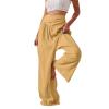 ZYXTIM Ladies Cropped Trousers White Linen Trousers Clothes Women Womens Pants Women Casual Drawstring Pants Trousers Cotton Linen(Yellow,XXL) view 1