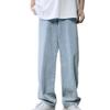Men's Summer Baggy Straight Leg Jeans Relaxed Fit Casual Cotton Denim Pants Vintage Distressed Jean Trousers (Light Blue,XX-Large) view 1