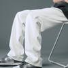 Men's Summer Baggy Straight Leg Jeans Relaxed Fit Casual Cotton Denim Pants Vintage Distressed Jean Trousers (White,Large) view 2