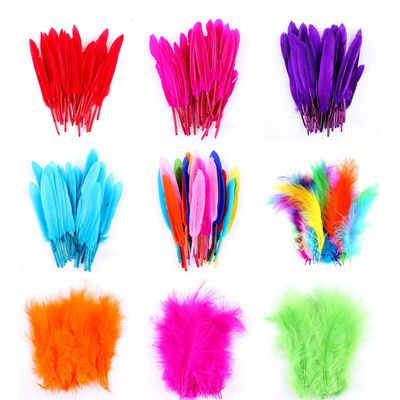 Cuoyuqie 50pcs Multiple Colors Turkey Feathers Fly Fishing Tying Material Making (A# 50PCS)