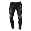 JEsilunmaMY Men's Slim Fit Ripped Skinny Jeans Distressed Stretch Destroyed Denim Pants Fashion Comfort Casual Jean Pants (Black,Large) view 1