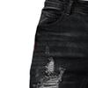 JEsilunmaMY Men's Slim Fit Ripped Skinny Jeans Distressed Stretch Destroyed Denim Pants Fashion Comfort Casual Jean Pants (Black,Large) view 3