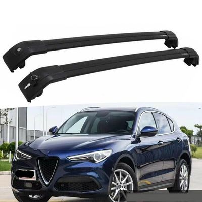 YHELI Lockable Roof Rail Rack Cross Bar Crossbar Fits for Alfa-Romeo Stelvio 2017-2023, black, nfbd38