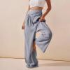 ZYXTIM Ladies Summer Trousers Mens Linen Shorts Long Shorts for Women UK Womens Casual Trousers Cotton Linen Cropped Pants Women's Outdoor Shorts Summer Short(Grey,XXL) view 2