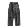 Retro Side Pockets Cargo Jeans for Men Wash Distressed Casual Denim Pants Relaxed Fit Stretch Joggers Jean Pants (Black,X-Large) view 1