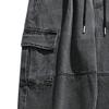 Retro Side Pockets Cargo Jeans for Men Wash Distressed Casual Denim Pants Relaxed Fit Stretch Joggers Jean Pants (Black,X-Large) view 4