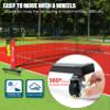 BAGAIL Portable Pickleball Net Set with Wheels, 22 FT Regulation Size & 11 FT Half Court Size 2-in-1 Pickle Ball Net with Ball Collector, Carry Bag, Easy Setup for Outdoor Indoor Driveway - Red view 3