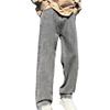 JEsilunmaMY Summer Straight Leg Jeans for Men Casual Loose Hip Hop Cotton Denim Pants Distressed Stretch Basic Jean Pants (Grey,Medium)