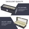 Watch Box Organizer 6/12 Slots Watch Display Case with Glass Lid Anti-Scratch Watch Storage Organizer Fashion PU Leather Watch Holder for Men Women Birthday Gift 30x11x8cm/30.5x20x8cm  view 2