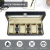 Watch Box Organizer 6/12 Slots Watch Display Case with Glass Lid Anti-Scratch Watch Storage Organizer Fashion PU Leather Watch Holder for Men Women Birthday Gift 30x11x8cm/30.5x20x8cm  view 3