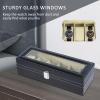 Watch Box Organizer 6/12 Slots Watch Display Case with Glass Lid Anti-Scratch Watch Storage Organizer Fashion PU Leather Watch Holder for Men Women Birthday Gift 30x11x8cm/30.5x20x8cm  view 4