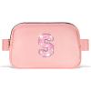 Uygafly Gifts for Girls Teens Kids - Birthday Gifts for Daughter Sister Her,Teen Girl Essentials,Travel Essentials,Cute Teen Trendy Stuff Waist Packs Belt Bag Crossbody Bag | Peach,Initial S view 1