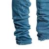 Slim Fit Side Pockets Jeans for Men Stretch Skinny Denim Pencil Pants Distressed Casual Straight Leg Jean Pants (Blue,Large) view 4