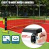 BAGAIL Portable Pickleball Net Set with Wheels, 22 FT Regulation Size & 11 FT Half Court Size 2-in-1 Pickle Ball Net with Ball Collector, Carry Bag, Easy Setup for Outdoor Indoor Driveway - Yellow view 3