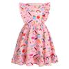 ABAFIP Girls Back to School Dress Toddler Kids Pencil Print Crew Neck Flutter Sleeve Ruffle Sleeveless Casual Summer Dress Light Pink 3-4T view 1