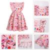 ABAFIP Girls Back to School Dress Toddler Kids Pencil Print Crew Neck Flutter Sleeve Ruffle Sleeveless Casual Summer Dress Light Pink 3-4T view 3