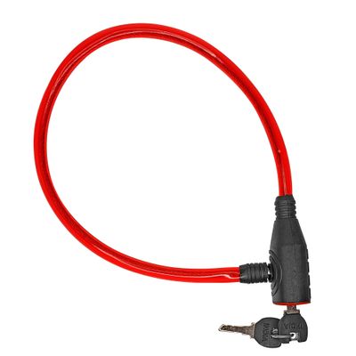 Brass Bike Lock Cable Lock Folding Bike Anti-Theft Security Helmet Cable Lock for Bicycles, Kayaks, Paddle Boards, Gates Cable Lock with 2 Key (Red-2-key-Lock-(L001-1))