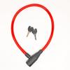 Brass Bike Lock Cable Lock Folding Bike Anti-Theft Security Helmet Cable Lock for Bicycles, Kayaks, Paddle Boards, Gates Cable Lock with 2 Key (Red-2-key-Lock-(L001-1)) view 4