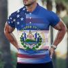 U.S. El Salvador Flag Mens Straight Short Sleeve Polo Shirts Sports Golf Tennis T-Shirt Quick Dry Long Top, XX-Large view 2